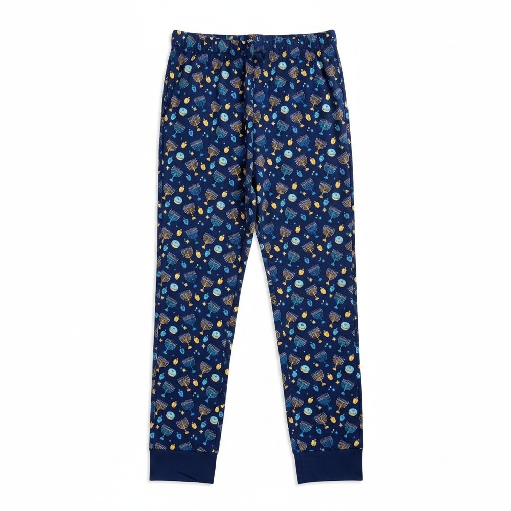 LEV baby Bamboo Pants Hanukkah Menorah Dreidel Print Elastic‎ Waist Size L